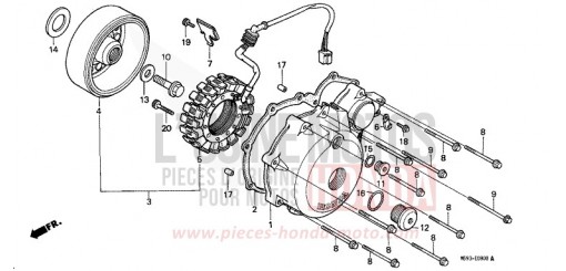 COPERCHIO CARTER MOTORE SINISTRO/ GENERATORE NTV650P di 1993